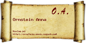 Ornstein Anna névjegykártya