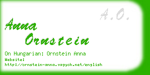 anna ornstein business card